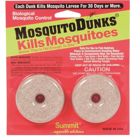 Summit Chemical Mosquito Control Dunks, Pk2 00102, 2PK 102-12